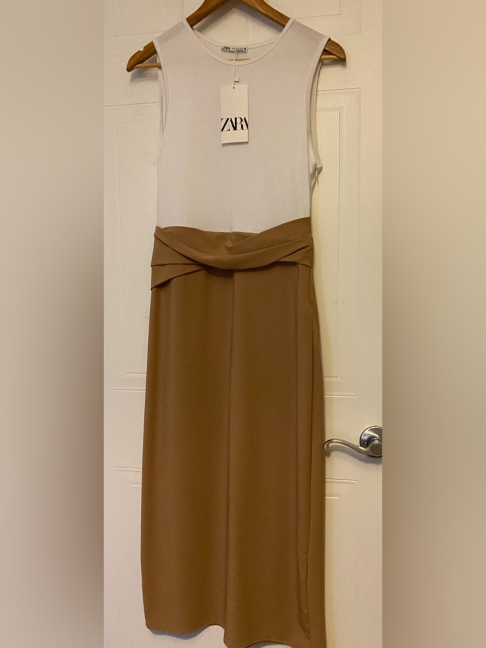 Zara White Crewneck Tank midi dress